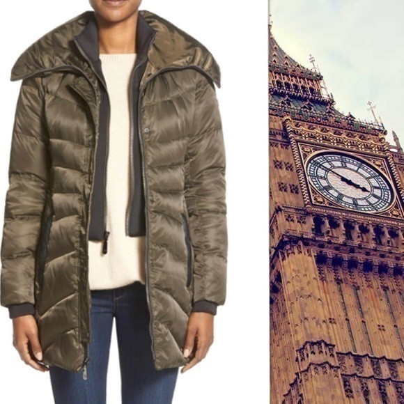 Vince Camuto Olive Green Warm Puff Coat Cb01